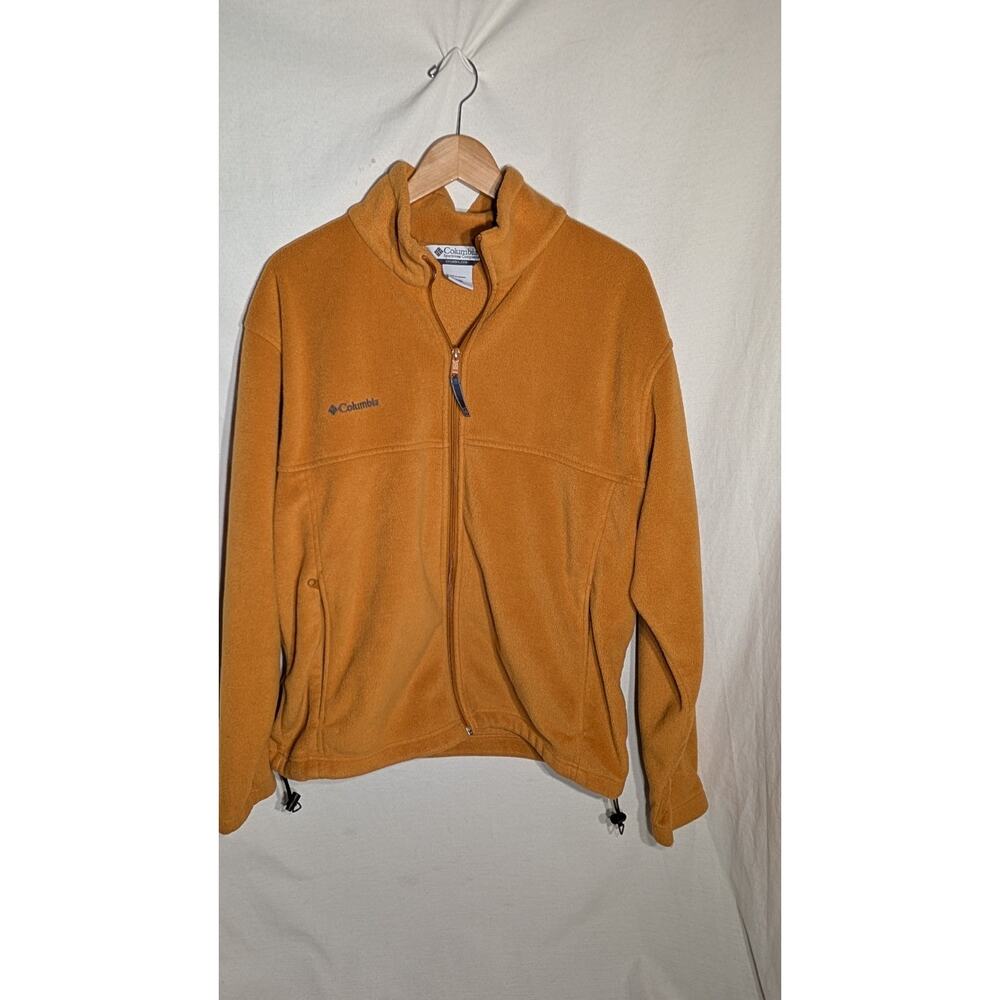Columbia Men's Full Zip Fleece‎ Jacket Sz L Orange Hiking Outdoors Camping